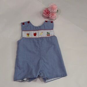 Charming Blue Checkered Kids Romper